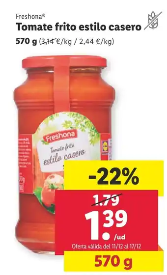 Lidl Freshona Tomate frito estilo casero oferta
