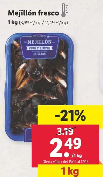 Lidl Mejillón fresco oferta
