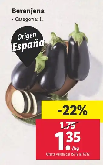 Lidl Berenjena oferta