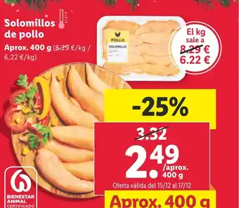Lidl Solomillos de pollo oferta