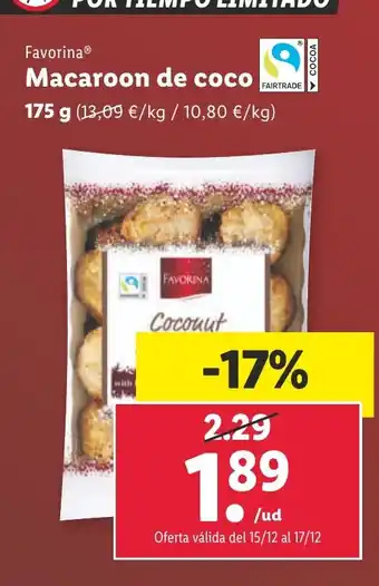 Lidl FavorinaⓇ Macaroon de coco oferta