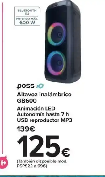 Carrefour Altavoz inalámbrico GB600 oferta