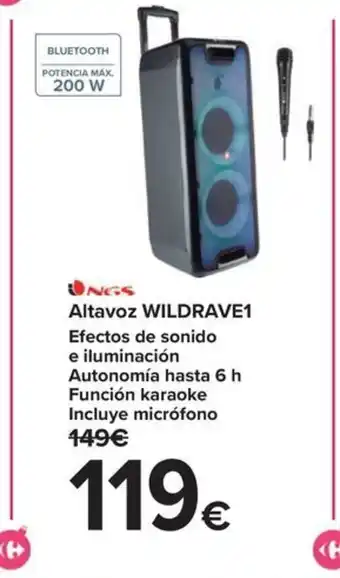 Carrefour Altavoz WILDRAVE1 Efectos de sonido oferta