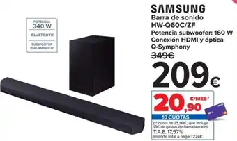 Carrefour SAMSUNG Barra de sonido HW-Q60C/ZF oferta