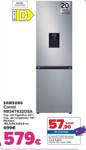 Carrefour SAMSUNG Combi RB34T632DSA oferta