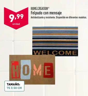 ALDI Home Creation Felpudo con mensaje oferta