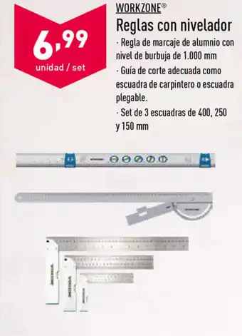 ALDI Workzone Reglas con nivelador oferta