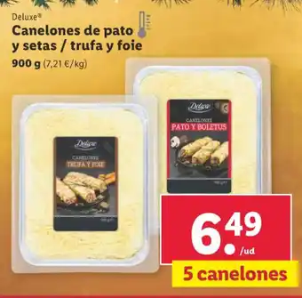 Lidl Deluxe® Canelones de pato y setas / trufa y foie oferta