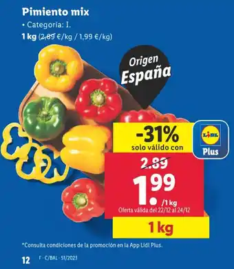 Lidl Pimiento mix oferta