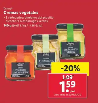 Lidl Deluxe® Cremas vegetales oferta