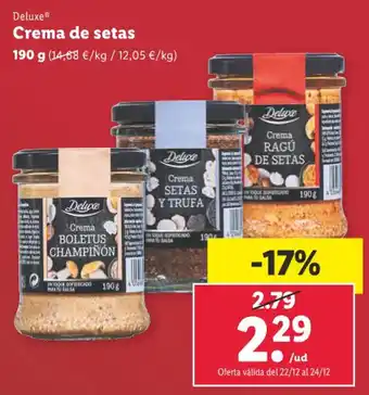 Lidl Deluxe® Crema de setas oferta