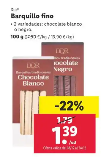 Lidl Dor Barquillo fino oferta
