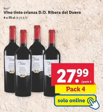 Lidl NeoⓇ Vino tinto crianza D.O. Ribera del Duero oferta
