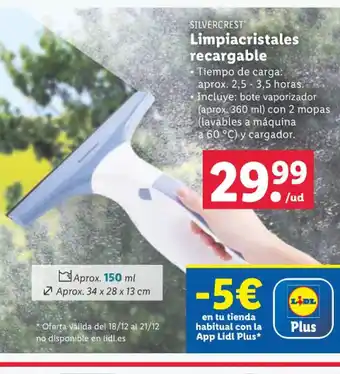 Lidl Limpiacristales recargable oferta