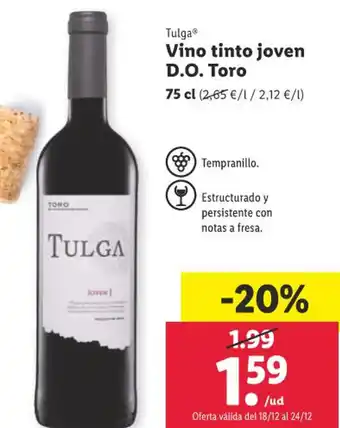 Lidl Vino tinto joven D.O.Toro oferta