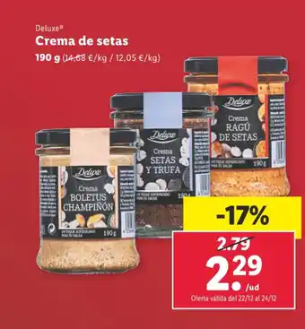 Lidl Crema de setas oferta