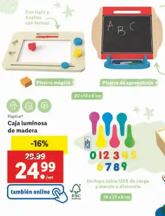 Lidl Caja luminosa de madera oferta