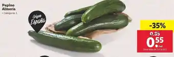 Lidl Pepino Alimeria oferta