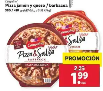 Lidl Campofrio Pizza jamón y queso/barbacoa 410g oferta