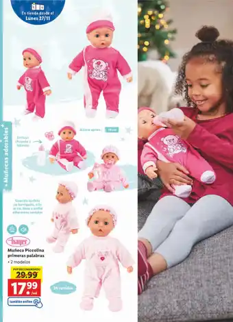 Lidl Muñeca Piccolina primeras palabras oferta