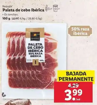Lidl Realvalle Paleta de cebo ibérica 100g oferta