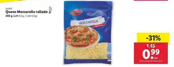 Lidl Lovilio Queso Mozzarella rallado 250g oferta