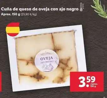 Lidl Cuña de queso de oveja con ajo negro 150g oferta