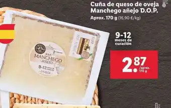 Lidl Cuña de queso de oveja Manchego añejo D.O.P oferta