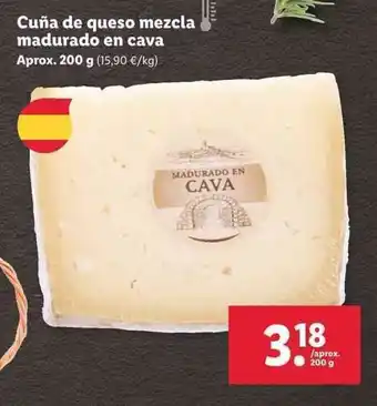 Lidl Cuña de queso mezcla madurado en cava 200g oferta