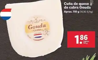 Lidl Cuña de queso de cabra Gouda 110g oferta