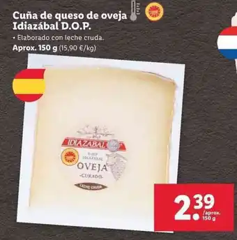 Lidl Cuña de queso de oveja 150g oferta