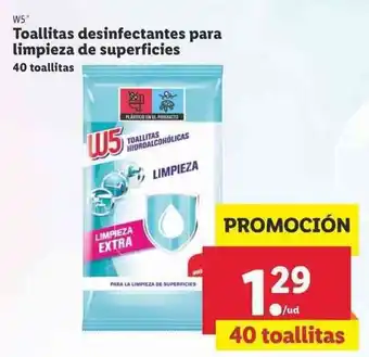 Lidl W5 Toallitas desinfectante para limpieza de superficies oferta