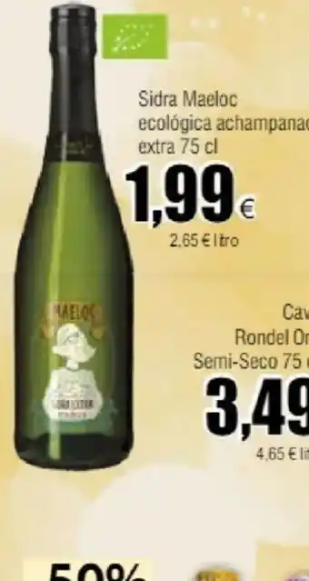 FROIZ Sidra Maeloc ecológica achampanada extra 75 cl oferta