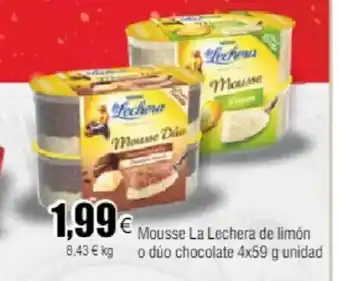 FROIZ Mousse La Lechera de limón o dúo chocolate 4x59 g unidad oferta