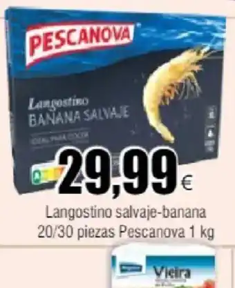 FROIZ Langostino salvaje-banana 20/30 piezas Pescanova 1 kg oferta