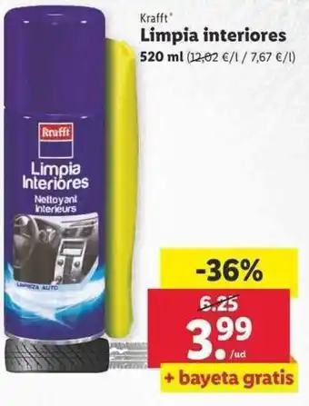 Lidl Kraft Limpia interiores 520ml oferta