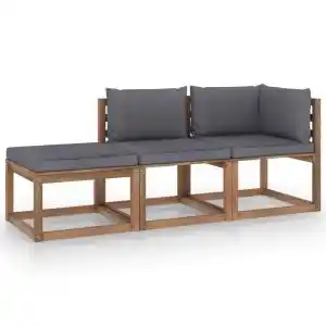 Brico Depôt Vidaxl set de jardín palets 3 pzas con cojines madera pino impregnada oferta