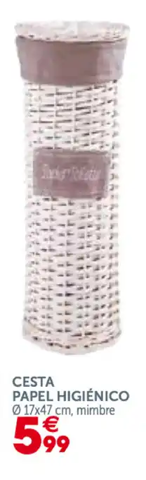 GiFi Cesta Papel Higiénico 17x47 cm, mimbre oferta