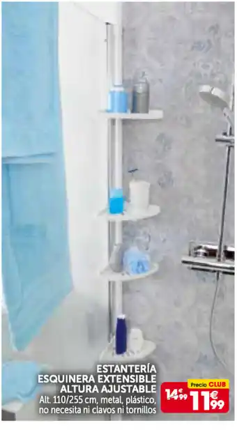 GiFi Estantería Esquinera Extensible Altura Ajustable Alt. 110/255 cm oferta