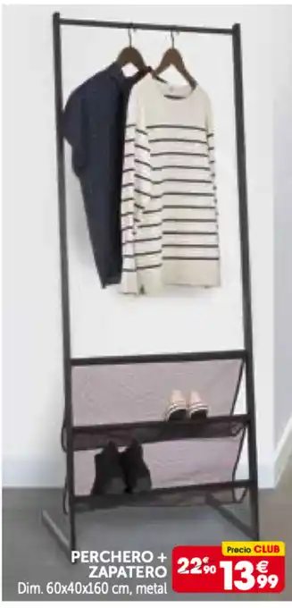 GiFi Perchero + Zapatero, Dim. 60x40x160 cm, metal oferta