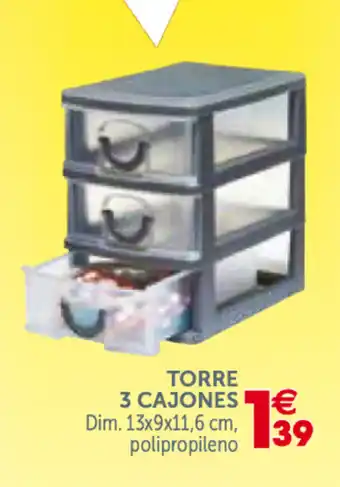 GiFi Torre 3 Cajones, Dim. 13x9x11,6 cm, polipropileno oferta