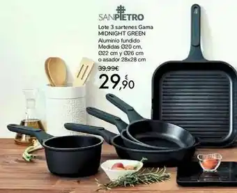 Carrefour San pietro lote 3 sartenes gama midnight green oferta