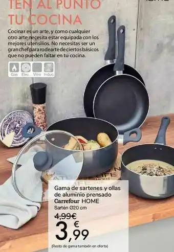 Carrefour Gama de sartenes y ollas de aluminio prensado carrefour home oferta