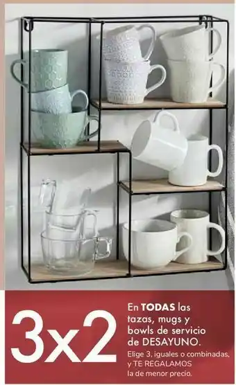 Carrefour En todas las tazas, mugs y bowls de servicio de desayuno oferta