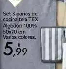 Carrefour Set 3 paños de cocina tela tex oferta