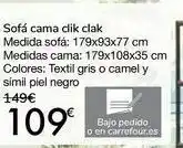Carrefour Sofá cama click clack oferta