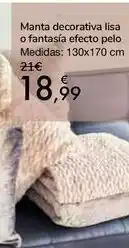 Carrefour Manta decorativa lisa o fantasía efecto pelo oferta