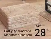 Carrefour Puff yute cuadrado oferta