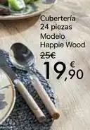 Carrefour Cubertería 24 piezas modelo happie wood oferta