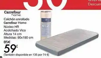 Carrefour Carrefour home colchón home núcleo hr acolchado vico oferta